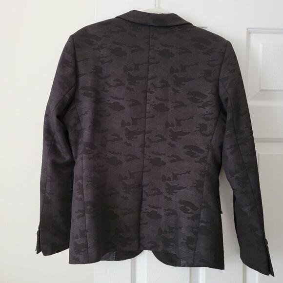 Rnt23 TWO BUTTON MONOCHROMATIC BLAZER - BLACK CAMO - Picture 10 of 14